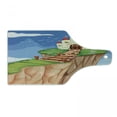 thumbnail image 1 of Cartoon Cutting Board, Fairytale Themed Fantasy Palace on Edge of Mountain Peak Nursery Castle Doodle, Decorative Tempered Glass Cutting and Serving Board, in 3 Sizes, by Ambesonne, 1 of 2