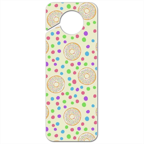 Cute Donut Pastel Sprinkles Spring Yummy Plastic Door Knob Hanger Sign