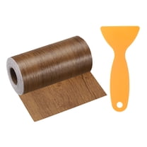 Uxcell Wood Grain Repair Tape 4 Inch x 33ft Self Adhesive Wood Repair Patch Tape Simulated Wood Floor Tape with Plastic Scraper for Tables Doors Windows Furniture, Brown Wood