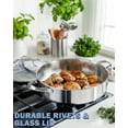 thumbnail image 6 of Cooks Standard Multi-Ply Clad 5.5 Quart Stainless Steel Sauté Pan, 12 Inch Deep Frying Pan Skillet with Lid, Induction-Ready Cooking Pan with Two Side Handles, Dishwasher & Oven Safe, 6 of 8