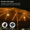 thumbnail image 2 of Vcatnet 15ft Large Patio Umbrella with Solar Lights Outdoor Double-Sided Rectangle Market Umbrella with Crank Handle and Base, Dark Blue, 2 of 9