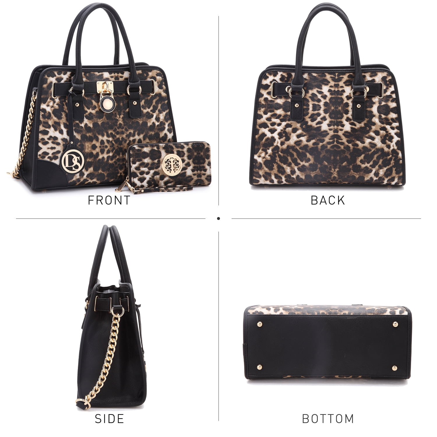 Dasein Women Handbags Top Handle Satchel Purse Shoulder Bag Briefcase Hobo Bag Set 2Pcs