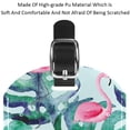 thumbnail image 4 of Square 2Pack PU Leather Flamingo Cruise Luggage Tag with Privacy Cover and Name ID Tag for Travel Handbags Backpacks Luggage Tags, 4 of 6