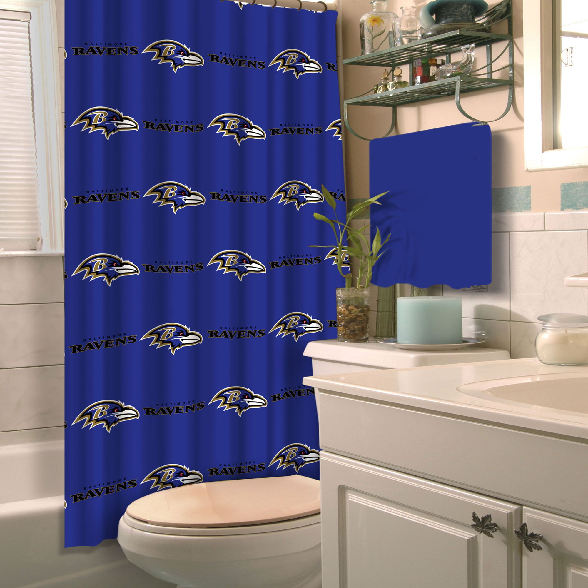 Baltimore Ravens Waterproof Shower Curtain With 12 Hooks Bathroom Decor Gifts 