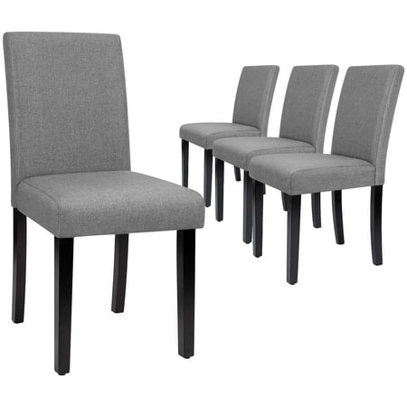 Homall Dining Chairs Urban Style Fabric Parson Chair Kitchen Livng Room Armless Side Chair with Solid Wood Legs Set of 4