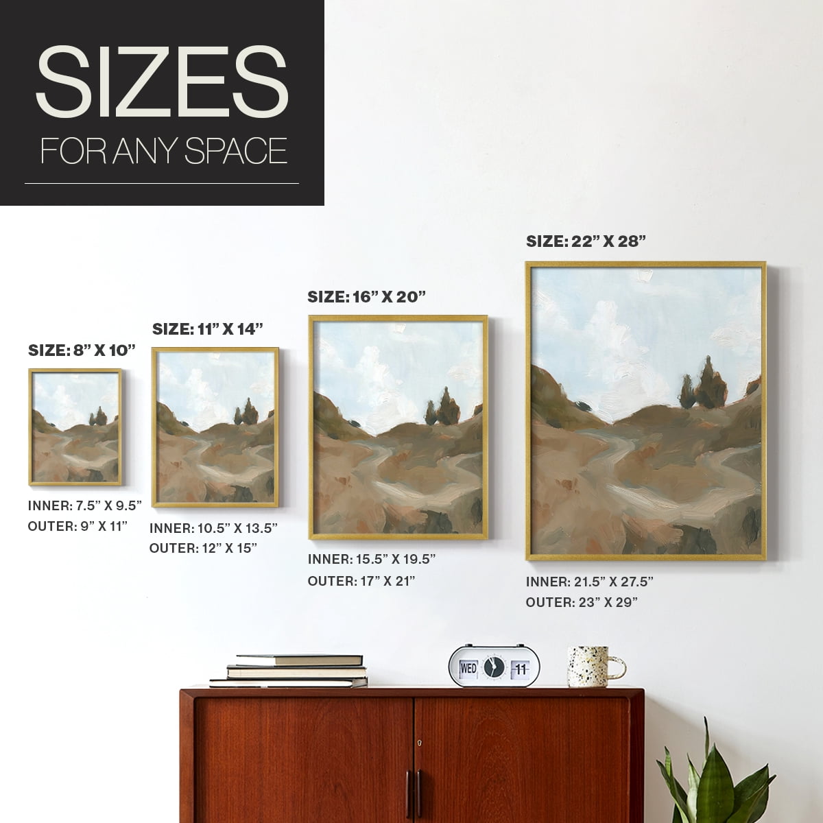 West Fork Hiking Trail III Framed Print in Gold Solid Wood 8 x 10 Framed Print