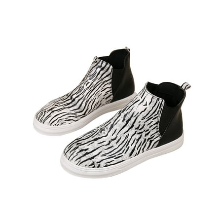 

Tenmix Women Breathable Casual Shoe Work Comfortable Round Toe Loafers Walking Lightweight Skate Shoes Zebra Print 5