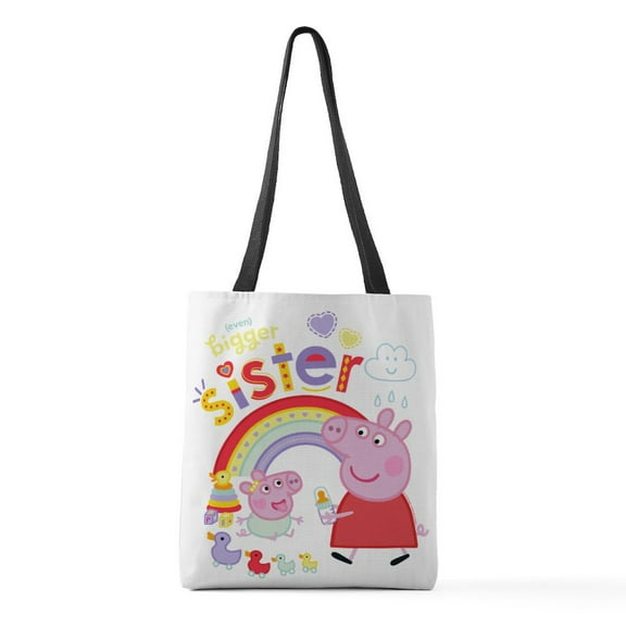 CafePress - Peppa Pig: Even Bigger Sister - Polyester Tote Bag 16"x16"