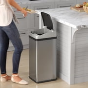 iTouchless IT13RX 13 Gallon Touchless Kitchen Garbage Trash Can, Stainless Steel