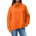 thumbnail image 4 of WTXUE Women's Oversized Ribbed Turtleneck Sweater&nbsp;Casual Fall Loose Knit Pullover Sweater Trendy Basic Jumper Top Long Sleeve Tops Winter Warm Comfortable Soft Layers Pullover Orange Xxl, 4 of 9