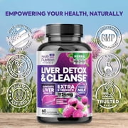 Gentle Liver Cleanse Detox & Repair Formula - Herbal Liver Supplement - Milk Thistle with Silymarin, Artichoke Extract, Dandelion, Beet Root, Chicory & Turmeric to Support Liver Health - 60 Capsules