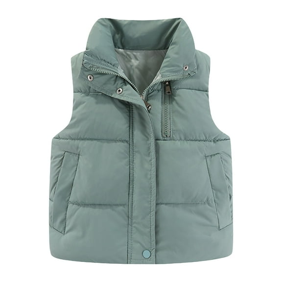 Kogui Toddler Puffer Vest Kid's Unisex Quilted Softshell Lightweight Windproof Equestrian Riding Vest 4T 5T (Green,4-5 Years)