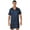 Navy_Blue, variant on Aislor Men's Silk Satin Nightshirt Nightgown Short Sleeve V-neck Casual Lounge Top Shirt Sleepwear Grey XL