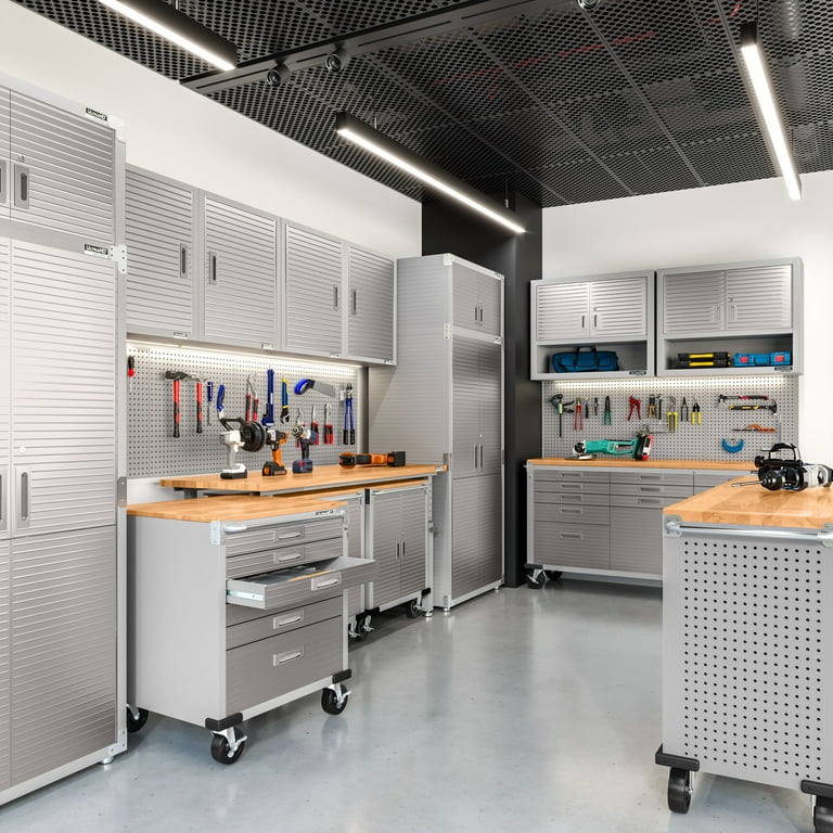 Seville Classics UltraHD Metal Storage Cabinet, 36x24x72, Granite