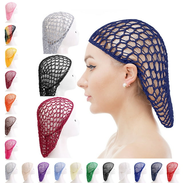 Baberdicy Women's Hair Net, Short Long Crochet Sleeping Head Cover,Optical White Fits All – Gift Ready