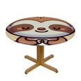 thumbnail image 3 of Sheronv Cute Sloth Round Table Cover Stain Resistant Washable Indoor Outdoor Tablecloth for Kitchen Dining Wedding Parties 100% Polyester Fiber 54"-58, 3 of 8