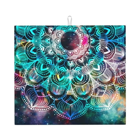

Matuu Watercolor Mandala for Dish Drying Mat for Kitchen Counter for Kitchen and Dining Kitchen Counter Accessories 16 x18