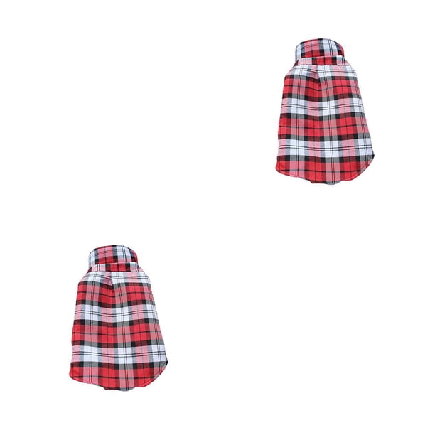 Billuyoard Camisa a cuadros para mascotas Suministros para mascotas pequeñas Chaleco para cachorros Camisetas para perros Otoño e invierno Sin Rojo L 2Conjunto