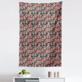 thumbnail image 1 of Floral Tapestry, Digitally Generated Poppies Forest Items, Fabric Wall Hanging Decor for Bedroom Living Room Dorm, 5 Sizes, Hunter Green Coral, by Ambesonne, 1 of 1