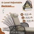 thumbnail image 6 of HOMEDIARY Outdoor Wicker Chaise Lounge Chair with Side Table, All-Weather Patio Lounger Chaise Sunbathing Reclining Chairs with Armrest & Pillow, 6-Position Adjustable Rattan Lounger Chair Set, Beige, 6 of 7