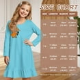 thumbnail image 6 of FUIALDOLG Cartoon Dinosaur Girls Long Sleeve Nightgown Sleepshirt Soft Kids Pajamas Casual A-line Dress for Home,Holiday Party,Age 5-6, 6 of 6