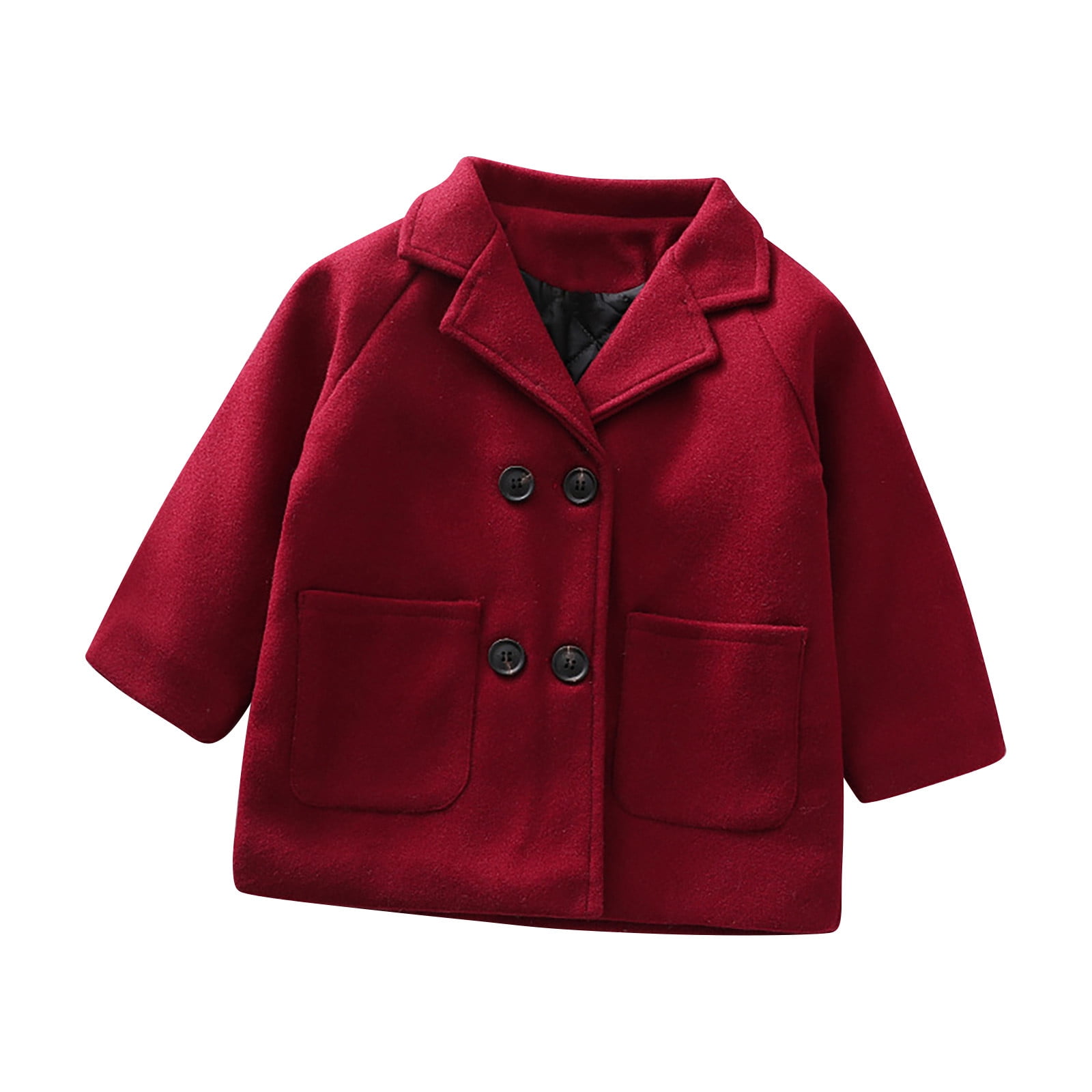Coats for Girls Toddler Baby Kids Boys Girls Thick Warm Solid Coat Clothes Child s Winter Woolen Coat Baby Girl Gifts on Clearance
