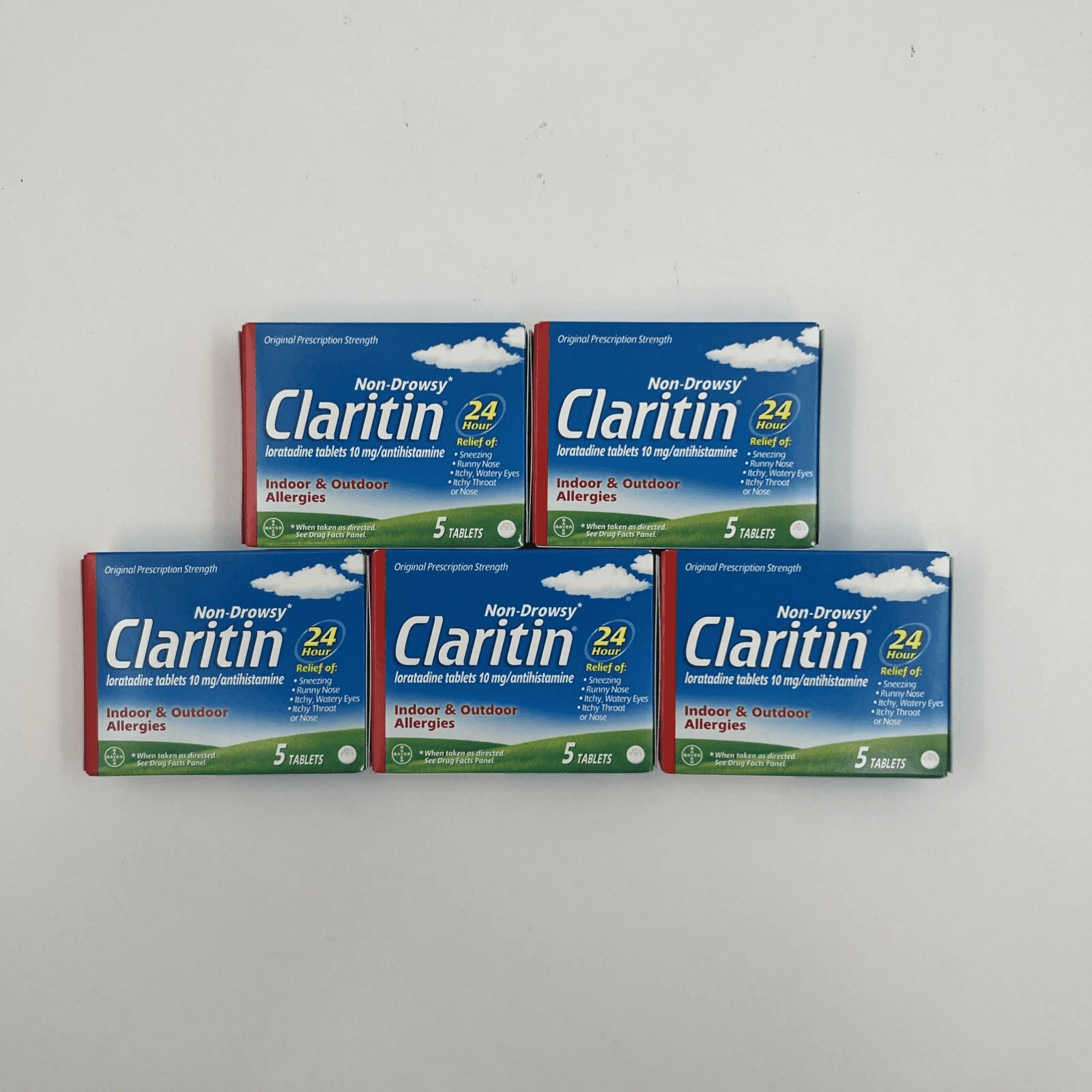 CLARITIN 24 Hour Allergy Tablets 5 ea (Pack of 4)
