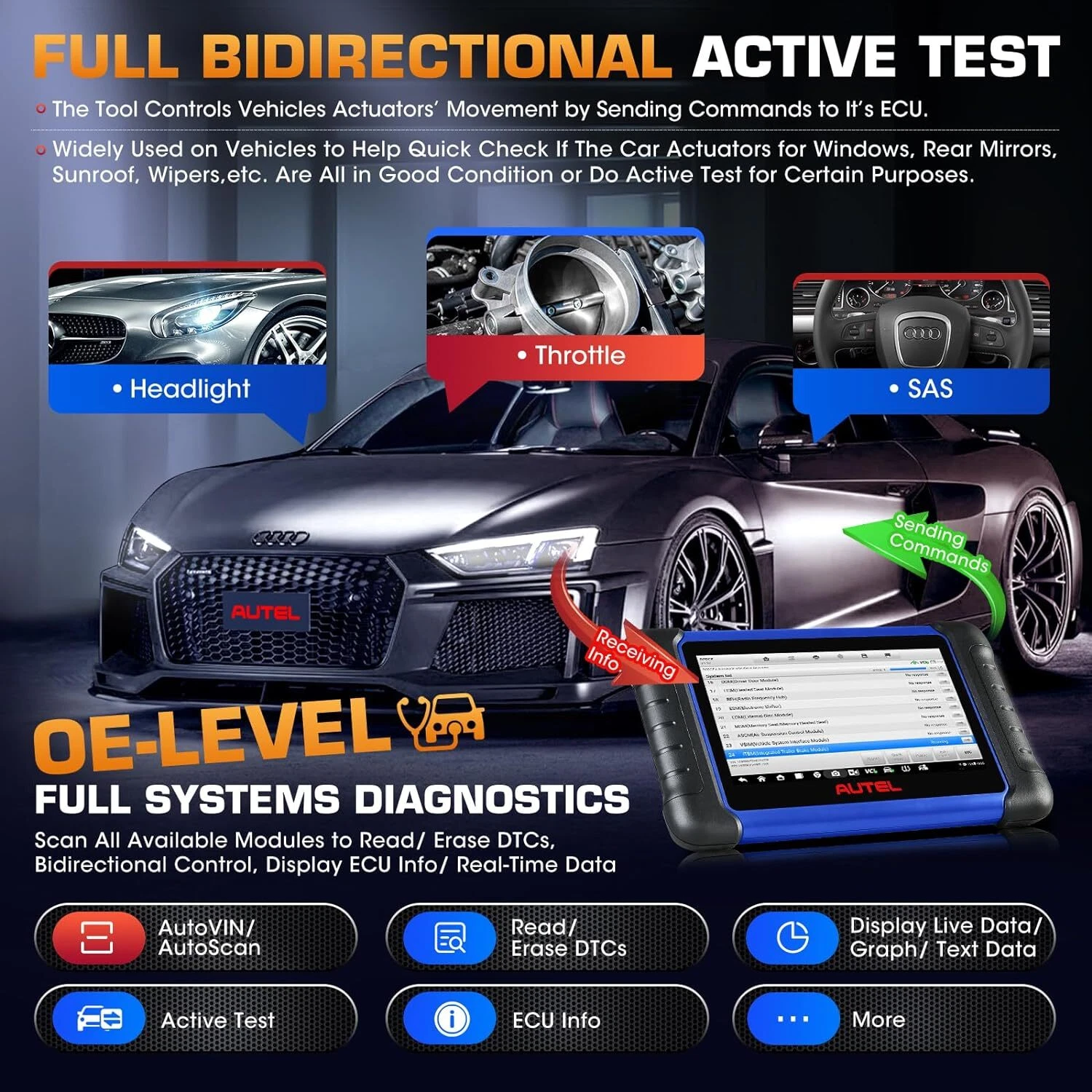 Autel IM508S Scanner with XP200, All System Diagnostic Scanner, Bidirectional Scan, 3000+ Tests, 40+ Services, OE Diagnostics, Update of KM100/IM508