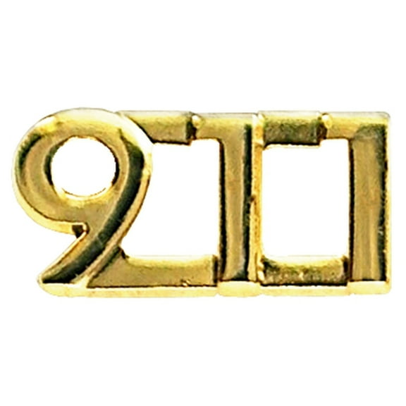 Hero's Pride 911 Die Struck Letters, Gold Finish, 1/4" High, Pair with Clutch Backs