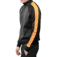 thumbnail image 2 of Mens Stripe Track Zip Up Jacket Skinny Fit Elastic Athletic Training Tops, 2 of 5