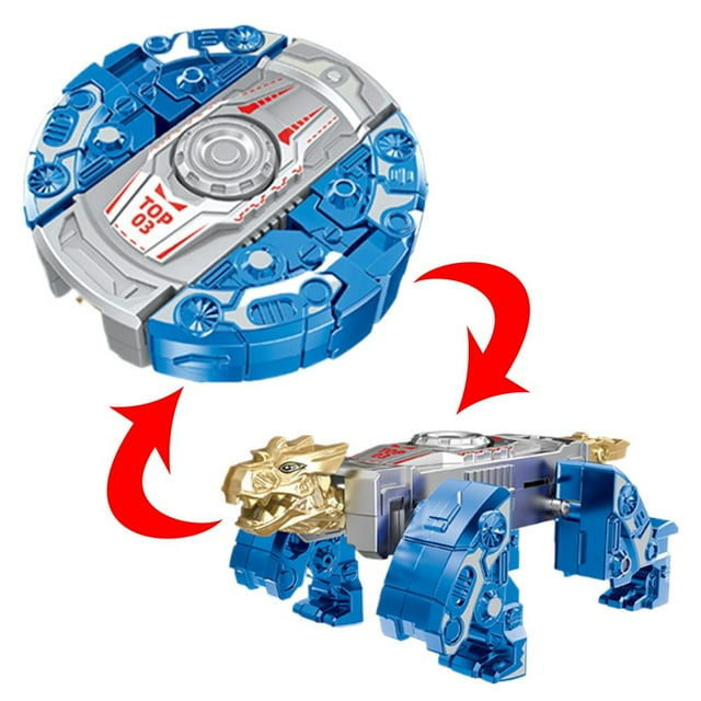 Fingertip Transforming Dinosaur Mecha Battle Tank Gyroscope Two Forms Of Spinning Top, Creative Decompression, Rotation Of Childrens Toys