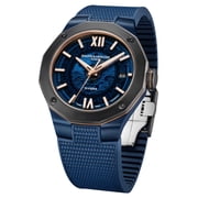 Baume & Mercier Riviera Automatic Blue PVD & Titanium Blue Dial Blue Rubber Strap Date Mens Watch M0A10769