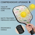 thumbnail image 2 of Pickleball Paddles Set Of 2, Fiberglass Surface, Spring Flowers Floral Print, 4 Balls & Bag, 2 of 5