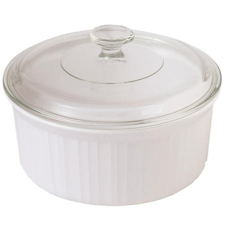 - CorningWare French White III 2.5-Quart Round Casserole with Glass Cover