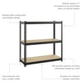 thumbnail image 5 of Space Solutions 1000 Riveted Metal Shelving 3-Shelf Unit 12D x 30W x 30H Black, 5 of 5