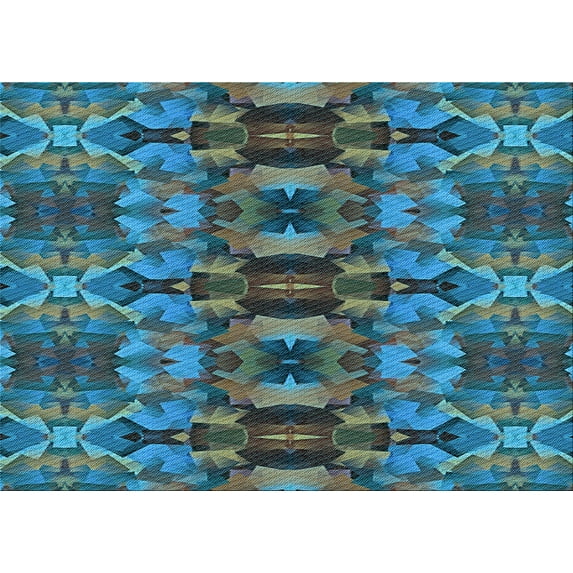 Ahgly Company Machine Washable Indoor Rectangle Transitional Dark Blue Grey Blue Area Rugs, 8' x 12'