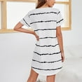 thumbnail image 6 of beishanbush Clothing 2025 Women Nightgowns & Sleepshirts Under $10 Womens Short Sleeve Striped Printing Sleepshirt Scoopneck Cute Nightdress Comfy Nightgown Dress, 6 of 6