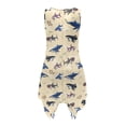 thumbnail image 6 of HELLHERO Cartoon Marine Animal Print Sleeveless Midi Dresses for Cocktail Party Holiday Trip, Side Pockets Pocket Outfit Sleeveless Sundress, 6 of 8