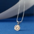 thumbnail image 2 of Gem Stone King 925 Sterling Silver Peach Morganite Pendant Necklace for Women | 0.40 Cttw | Gemstone October Birthstone | Round 5MM | With 18 inch Chain, 2 of 4