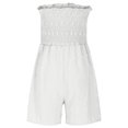 thumbnail image 6 of biudgviw Rompers for Women Strapless One Piece Tube Top Jumpsuits off the Shoulder Smocked Button Summer Beach Outfits for Date Night, 6 of 7