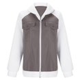 thumbnail image 5 of Wutalume Women Casual Travel Vacation Oversized Long Sleeve Jacket Zip Up Cowboy Casual Outfits Coat, Stylish and Comfortable Outerwear for Adventures,White 2XL, 5 of 6