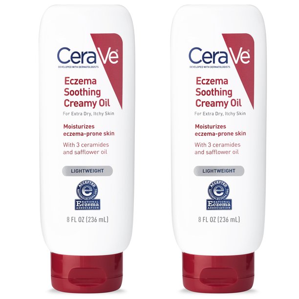 Cerave Lightweight Eczema Soothing Creamy Oil 8 Fl Oz 2 Pack Walmart Com Walmart Com