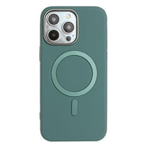 for iPhone 13 Pro Max Magnetic Case, Flexible Luxury PU Leather Cover, Protective Slim Lightweight Shockproof Phone Case Compatible with Mag-Safe Charging for iPhone 13 Pro Max, Green