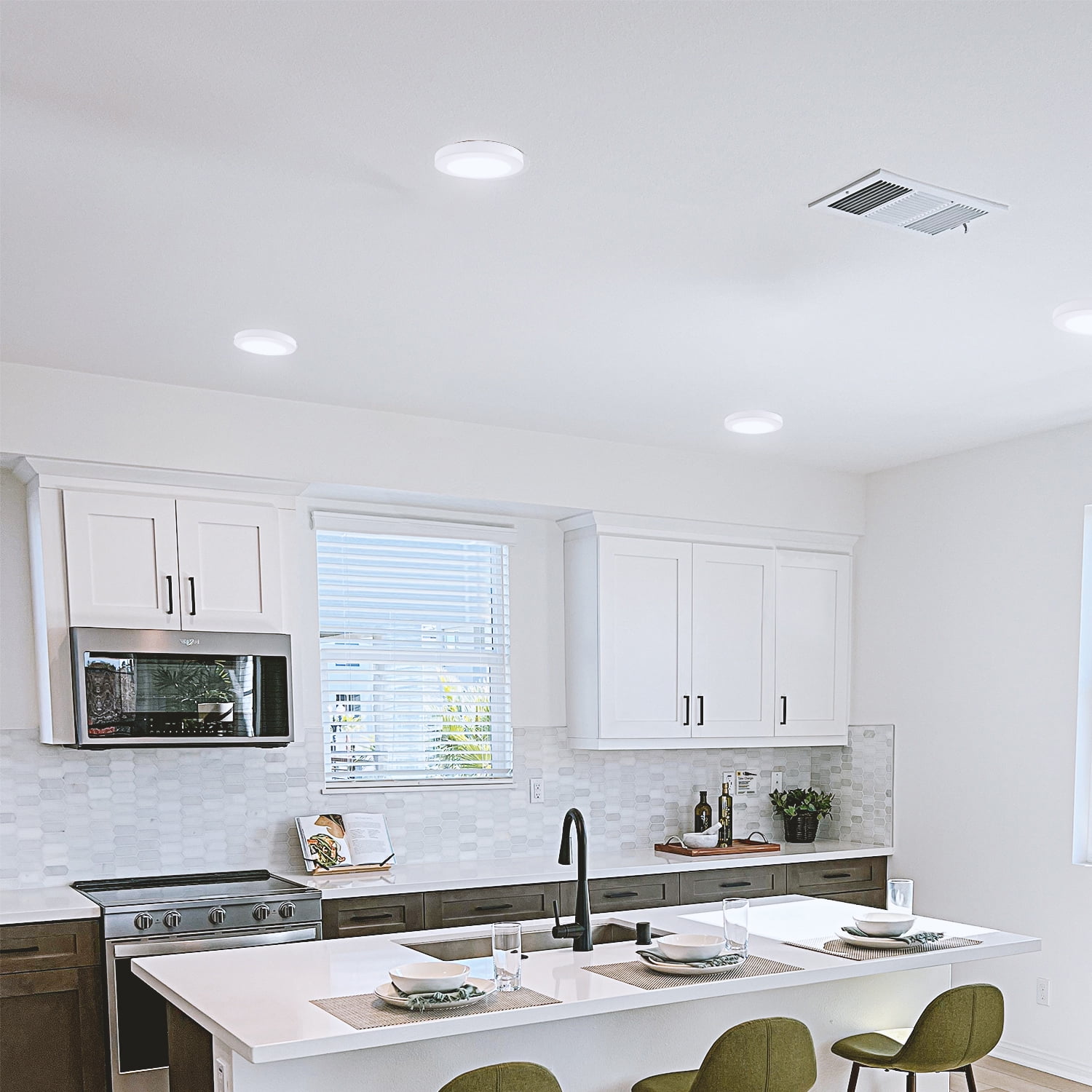 7.5in 12W White LED Flush Mount Ceiling Disk Light