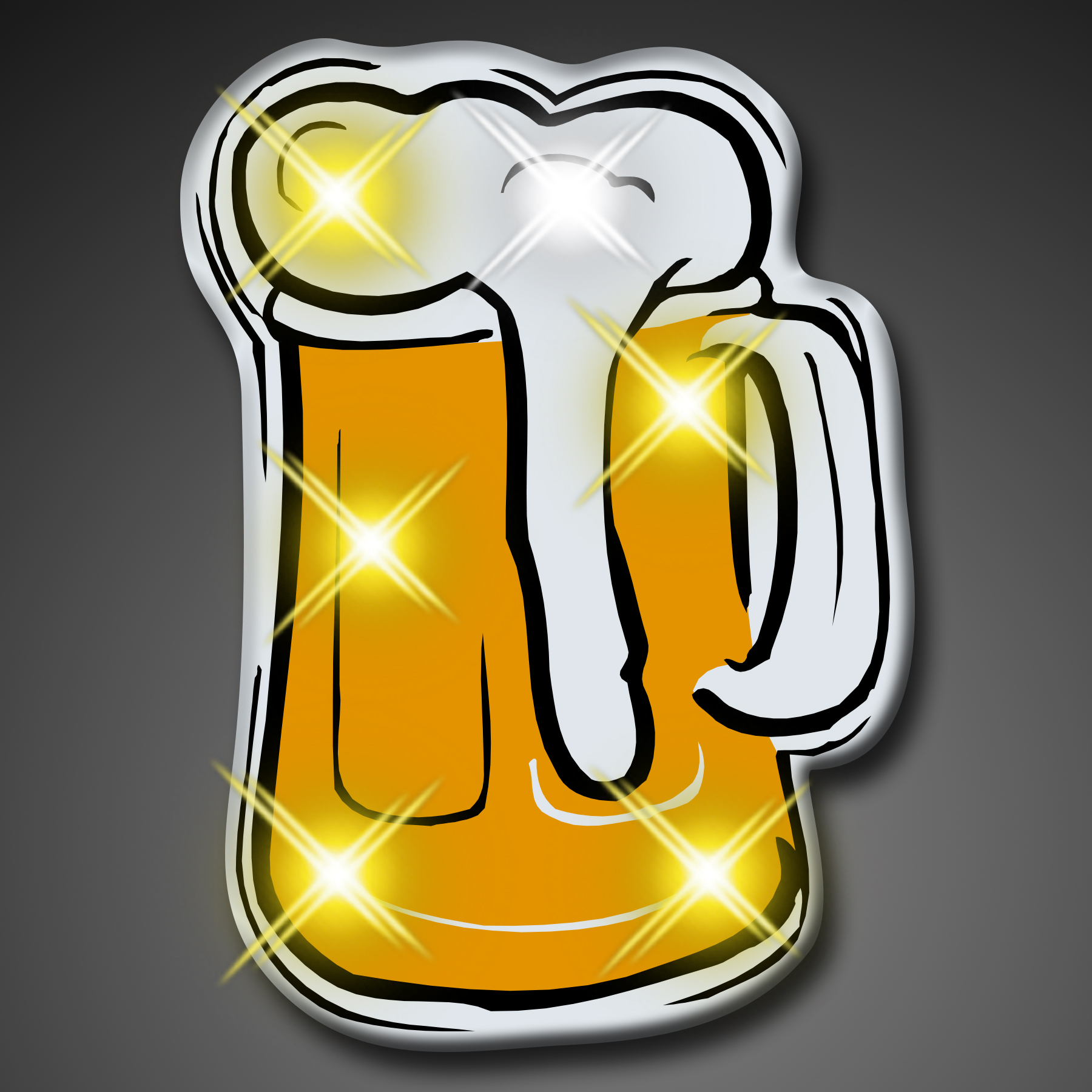 FlashingBlinkyLights Beer Mug Flashing Blinking Light Up Body Lights Pins - image 1 of 1