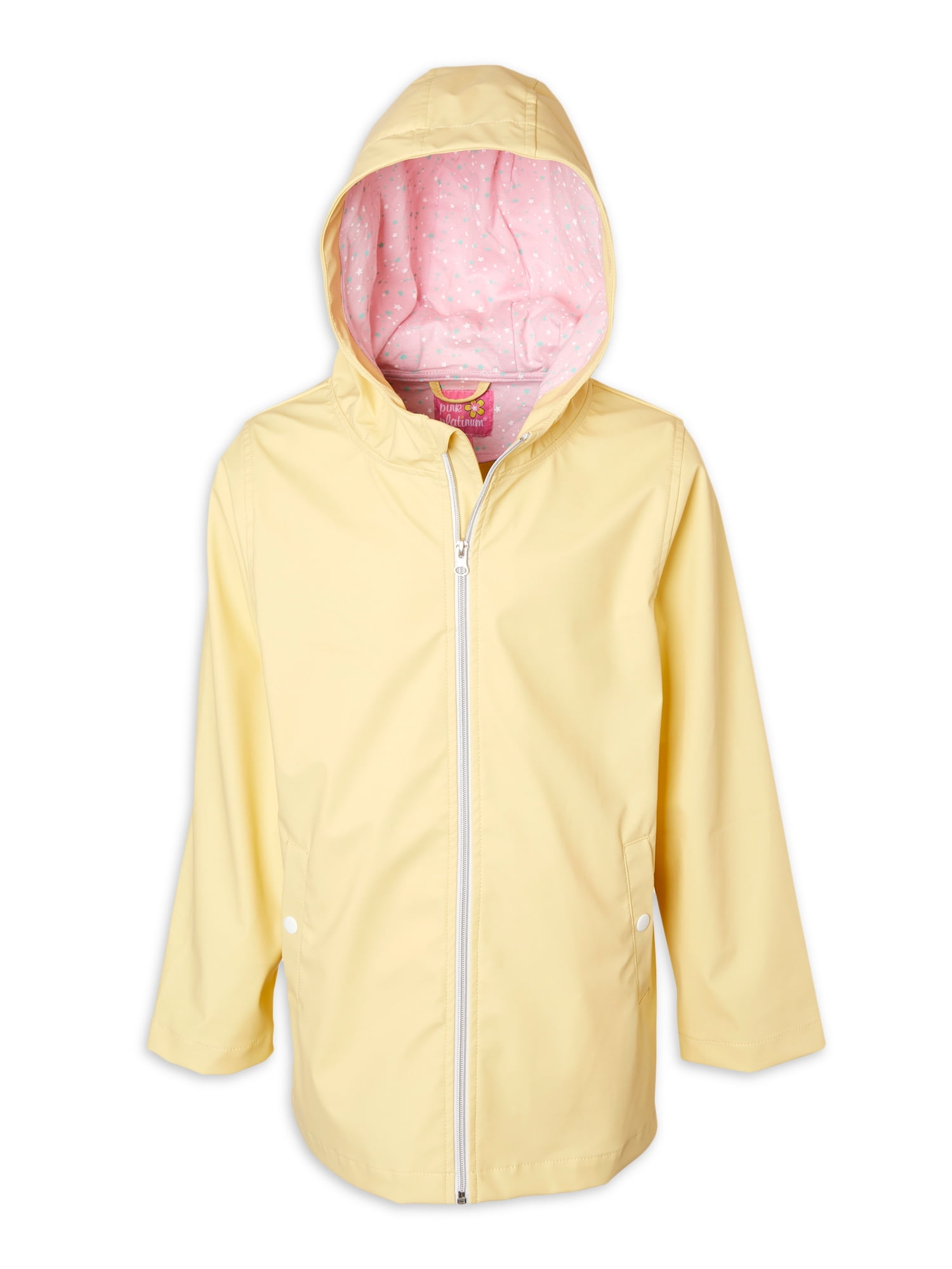 Pink Platinum Girls Full Zip Hooded Rain Jacket Sizes 4 16