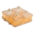 thumbnail image 4 of TISHITA Dried Fruit Snack Serving Plate with Lid Divided Serving Platter Food Storage Box Candy Nuts Dish for Candy Cookies Appetizer Gold, 4 of 8
