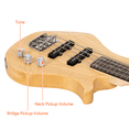 thumbnail image 6 of Hassch 36in Electric Bass Guitar, 4 String Beginner Starter Kit with Bag, Strap, Cable and Other Accessories, Burlywood, 6 of 7