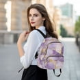 thumbnail image 6 of FORMRS Mini Backpack Purse for Women Quilted Travel Daypack Casual Shoulder Bag, Pastel Purple Marble Pattern, 6 of 7