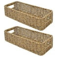 thumbnail image 1 of 2pcs Rectangle Woven Baskets Pantry Rattan Storage Baskets Cabinet Organizing Baskets, 1 of 8